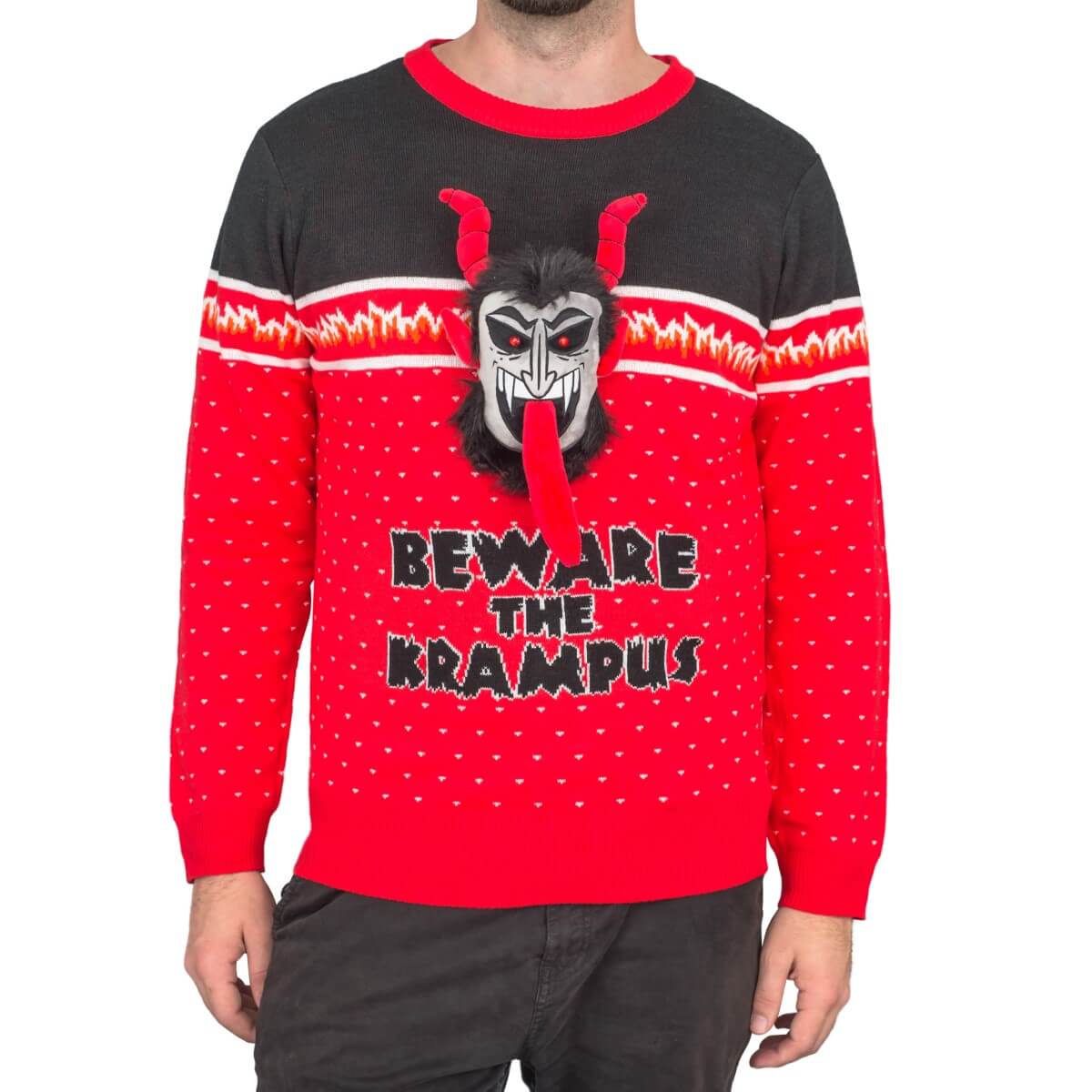 Beware the Krampus 3D Ugly Christmas Sweater-7
