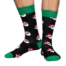 Adult Balls Ugly Christmas Black Green and Red Socks