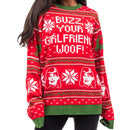 Buzz Your Girlfriend Woof Sweater Red