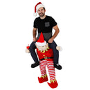 Christmas Piggyback Ride On Tipsy Elf Costume