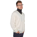 Crazy Cousin White V-Neck Sweater with Black Dickey 1
