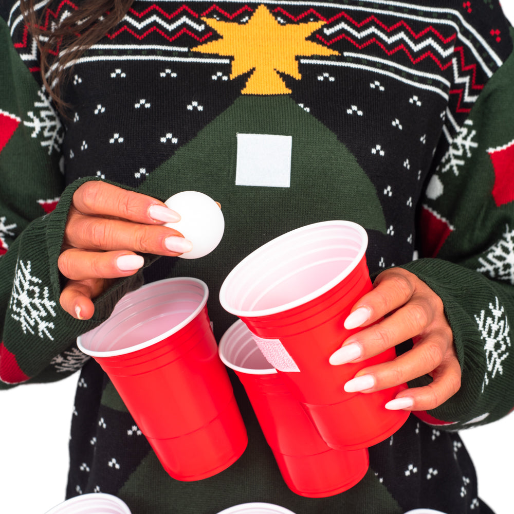 Beer Pong 3D Ugly Christmas Sweater
