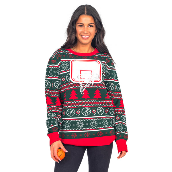 Basketball Net 3D Ugly Christmas Sweater