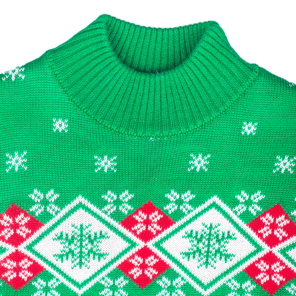 white christmas dresses Christmas Tree Round Neck Sweater Dress – Charming Charlie main image 0