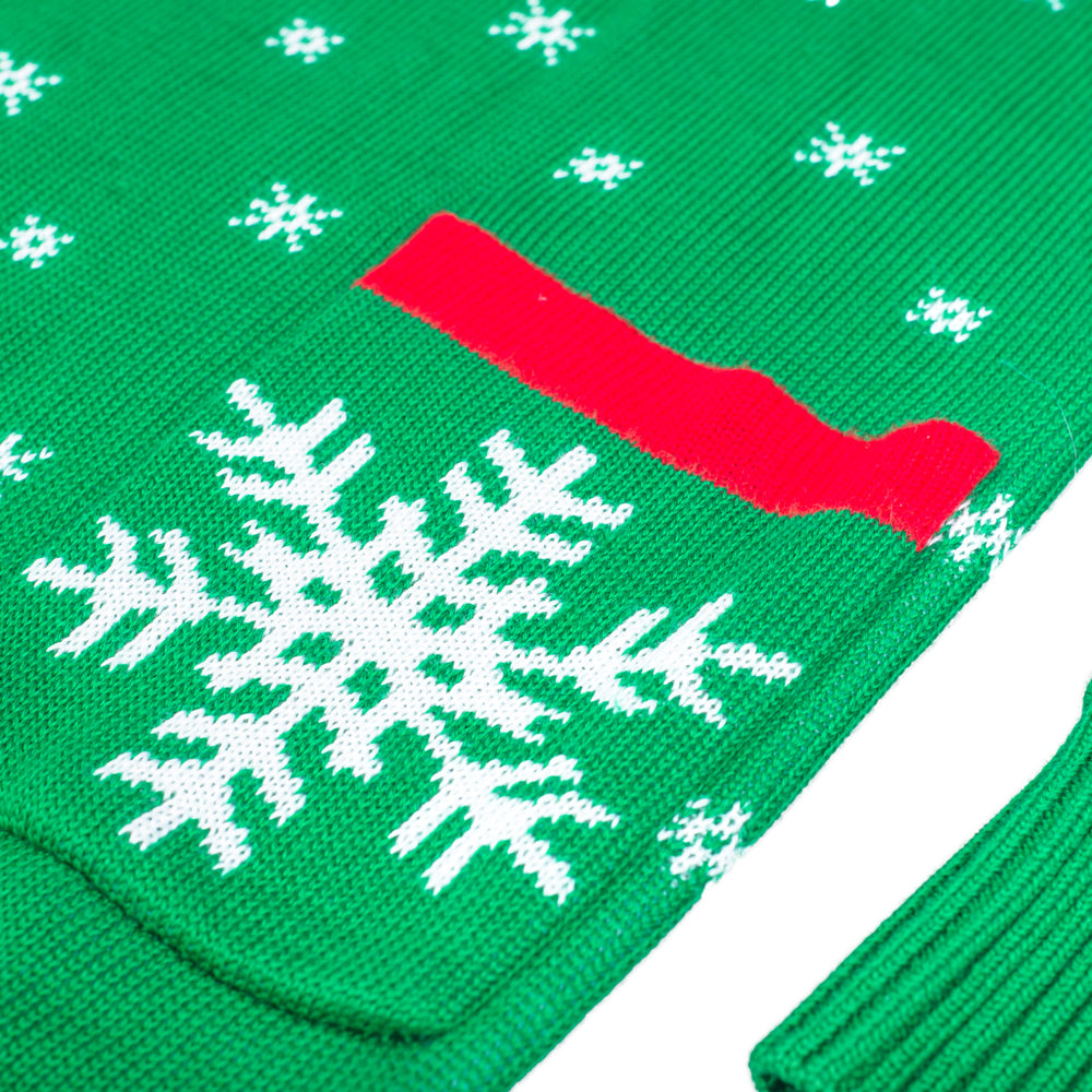 Costume Agent Ugly Christmas Sweater Dress Lights Red Reindeer Snowflakes Knit Sweater, Women's, Size: XS, Green Costume Agent Ugly Christmas Sweater Dress Lights Red Reindeer Snowflakes Knit Sweater, Women's, Size: XS, Green