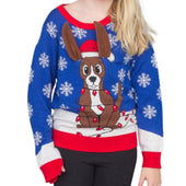 Flappy Dog Animated Puppy Ears Ugly Christmas Sweater Youth 2