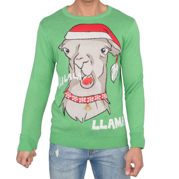 Flappy Llama Animated Ugly Christmas Sweatshirt 1