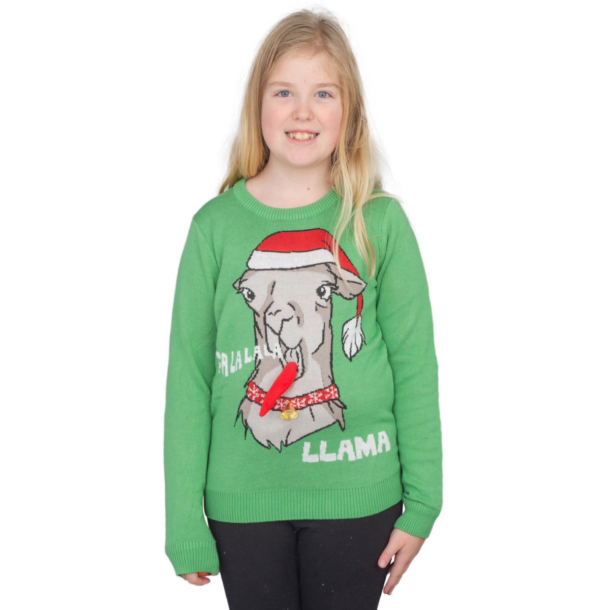 Flappy Llama Animated Ugly Christmas Sweatshirt Youth 1