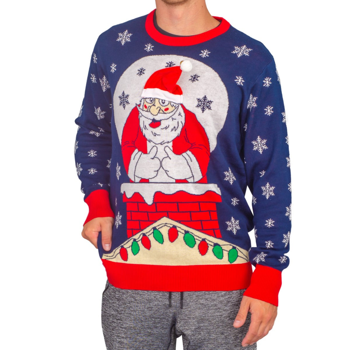 Flappy Santa Animated Hat Ugly Christmas Sweater 3