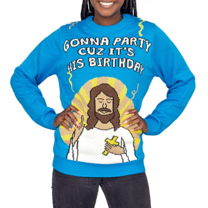 Women's Gonna Party Cuz It's His Birthday Jesus Ugly Christmas