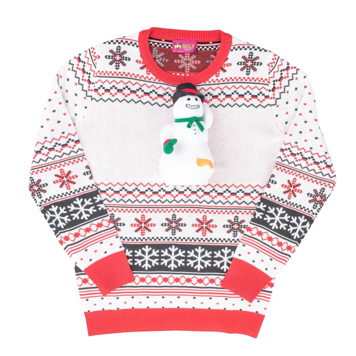 Happy Snowman 3D Animated Ugly Christmas Sweater