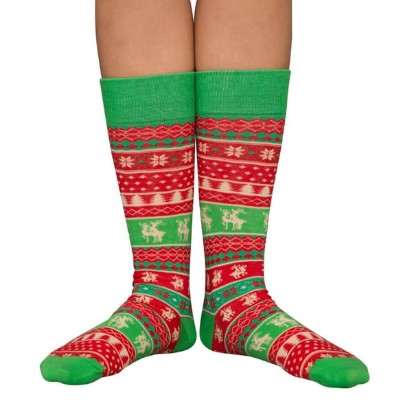 Humping Reindeer Adult Ugly Christmas Socks Red and Green 4