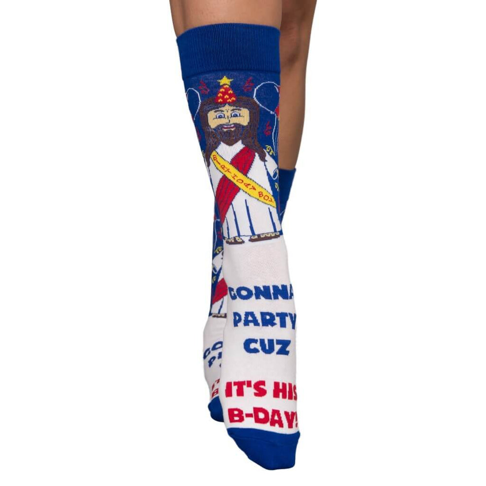 Jesus Birthday Boy Ugly Christmas Socks | UglyChristmasSweater.com