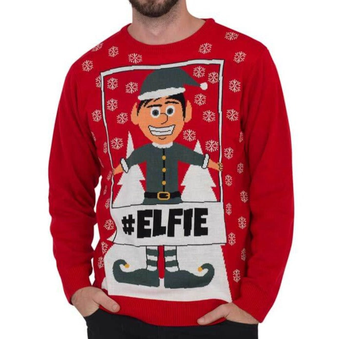 Mens-#Elfie-Hashtag-Ugly-Christmas-Sweater