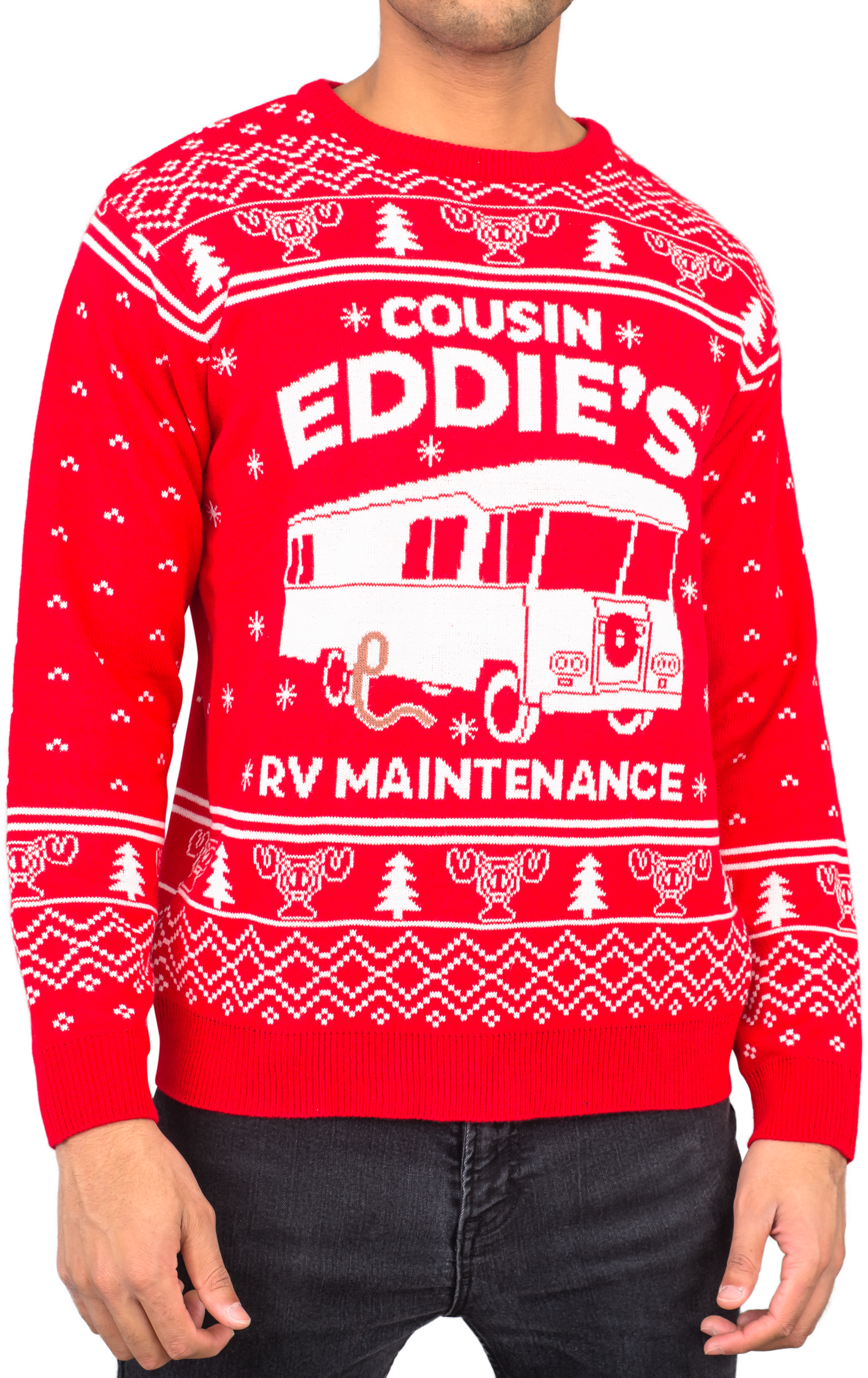 Men's National Lampoon Christmas Vacation Red Eddies Ugly Christmas Sweater