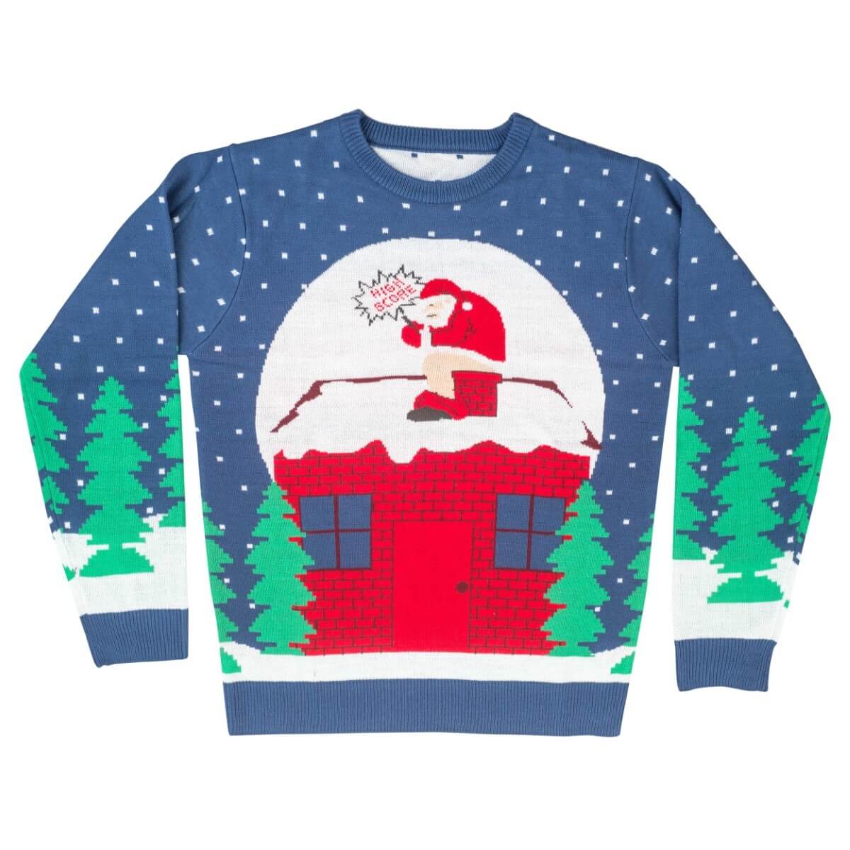 Santa Claus Pooping Chimney Ugly Christmas Sweater 3