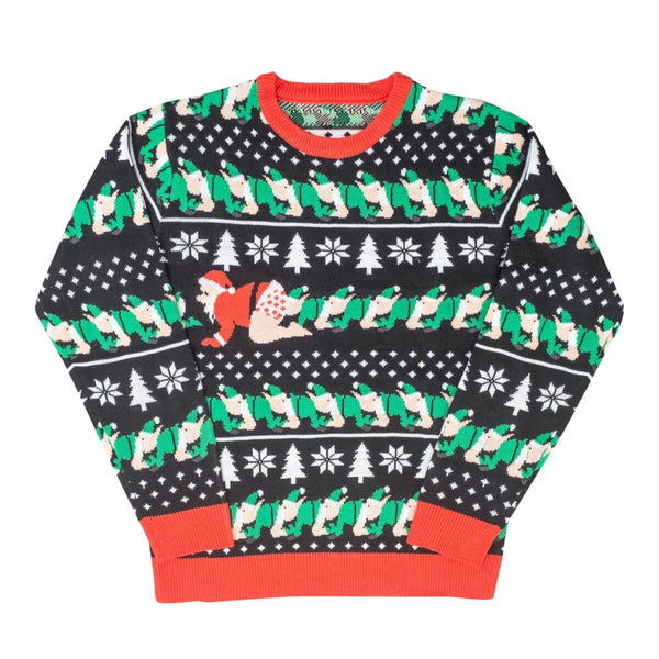 Santa Claus and Elfs Santapead Elves Ugly Christmas Sweater