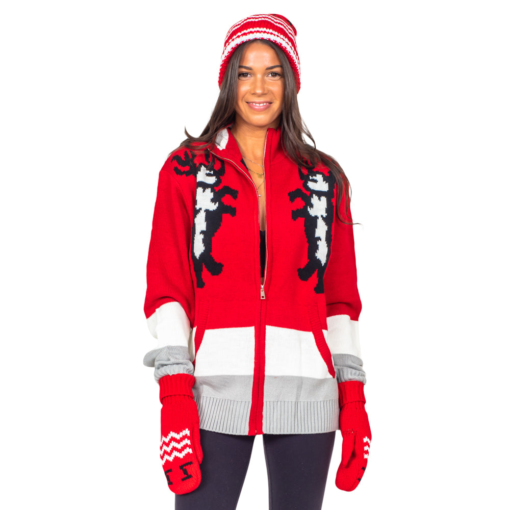 Santa Clause Movie Sweater, Hat, Mittens Deluxe Set Costume Cosplay