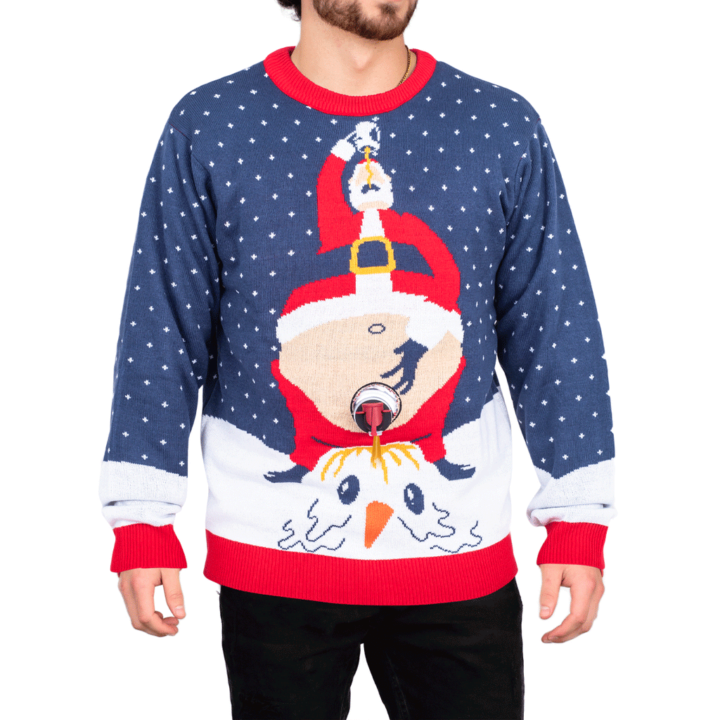 Sweaating Santa Santa Peeing Beverage Sweater