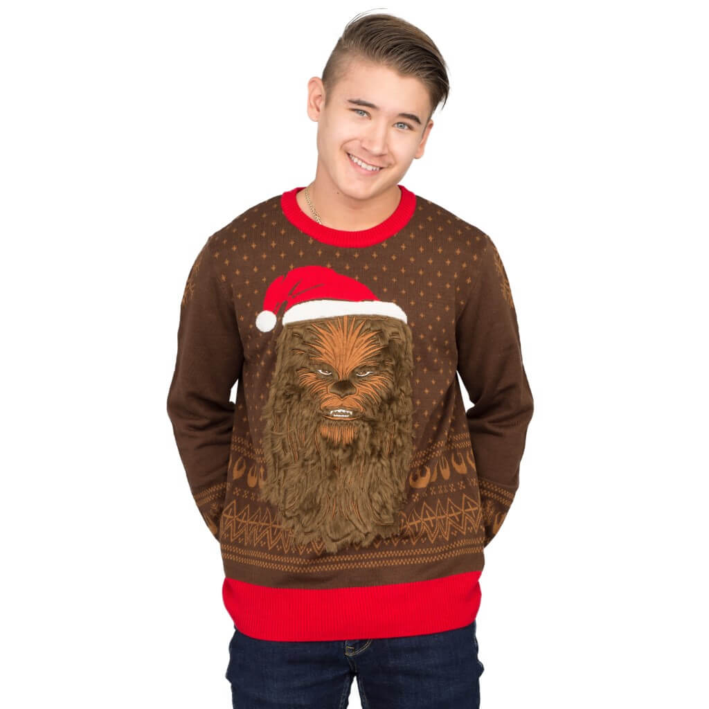 Star Wars Chewbacca Furry Face with Santa Hat Ugly Sweater 2