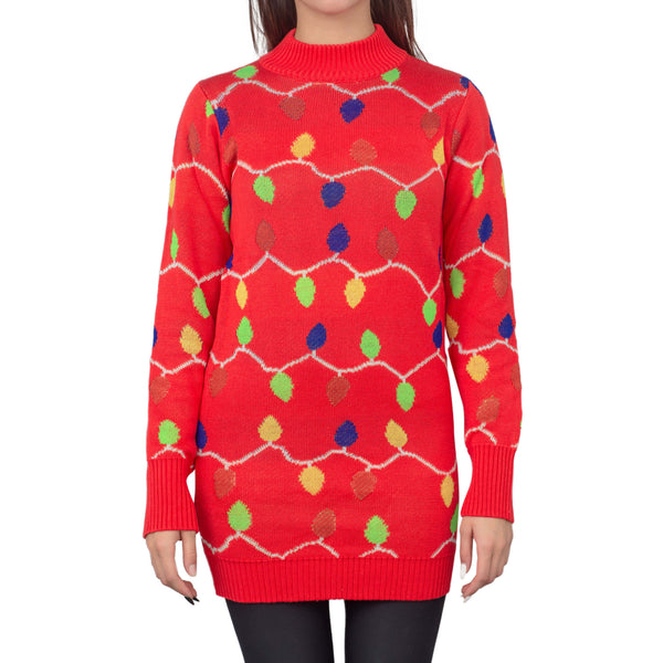 String Lights Womens Ugly Christmas Sweater Dress String Lights Womens Ugly Christmas Sweater Dress