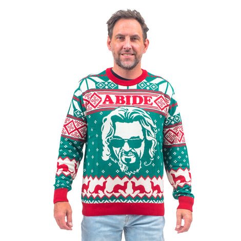 The Big Lebowski Dude Abide Marmot Bowling Ugly Christmas Sweater