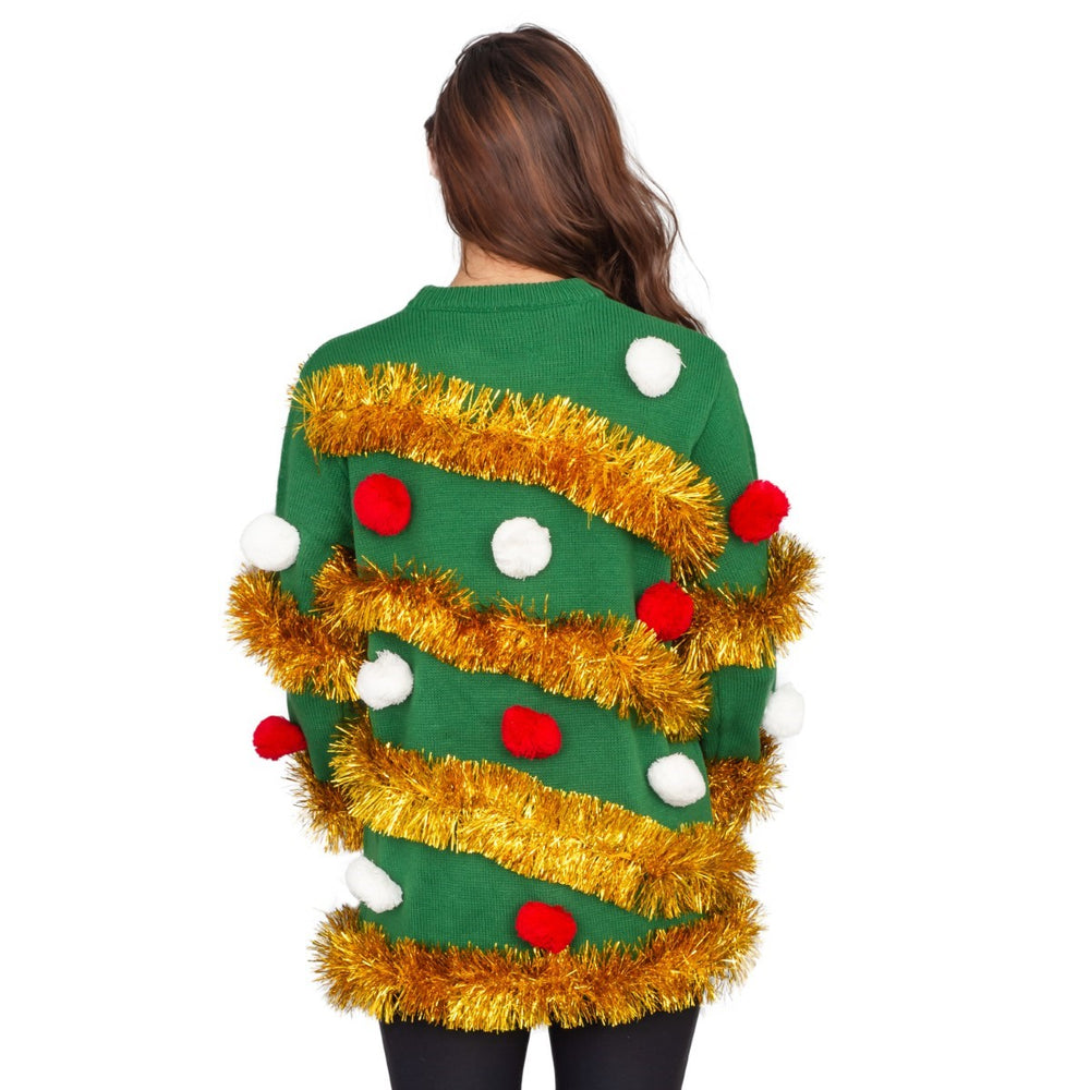 Women's Tinsel Tree Ugly Christmas Sweater