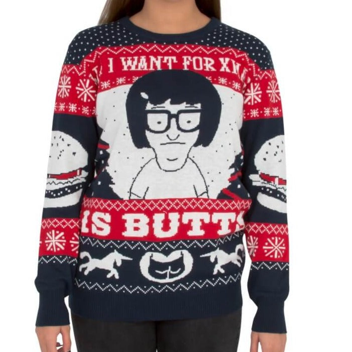 Women’s All I Want for Xmas is Butts – Tina from Bob’s Burgers Ugly Sweater