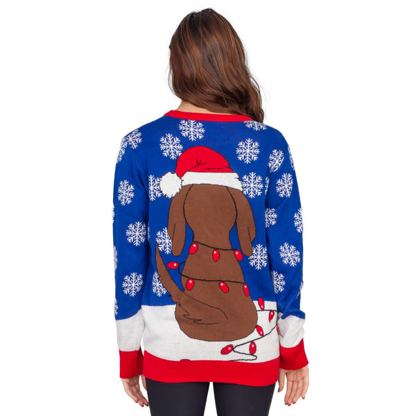 Women’s Flappy Dog Animated Puppy Ears Ugly Christmas Sweater 6