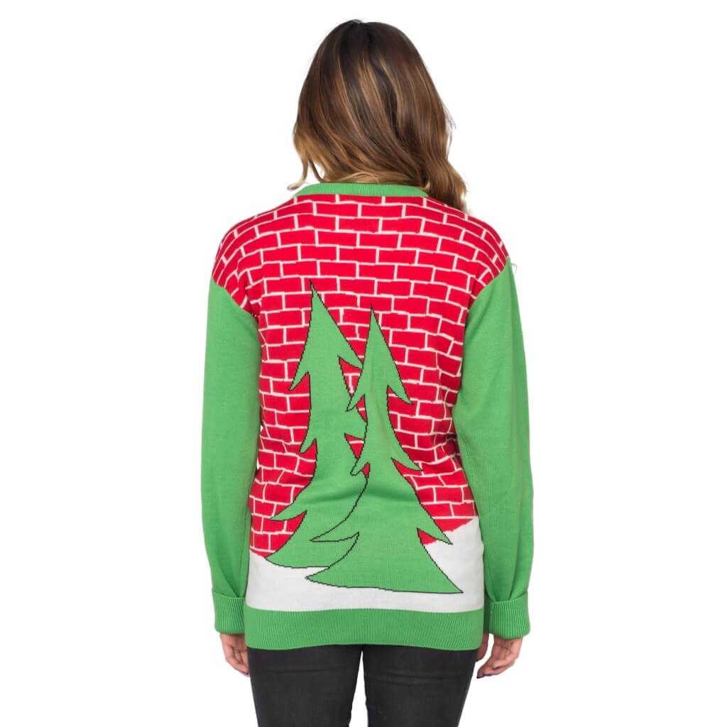 Women’s Holiday Cheers! Santa with Beer Holder Stocking Ugly Christmas Sweater 4