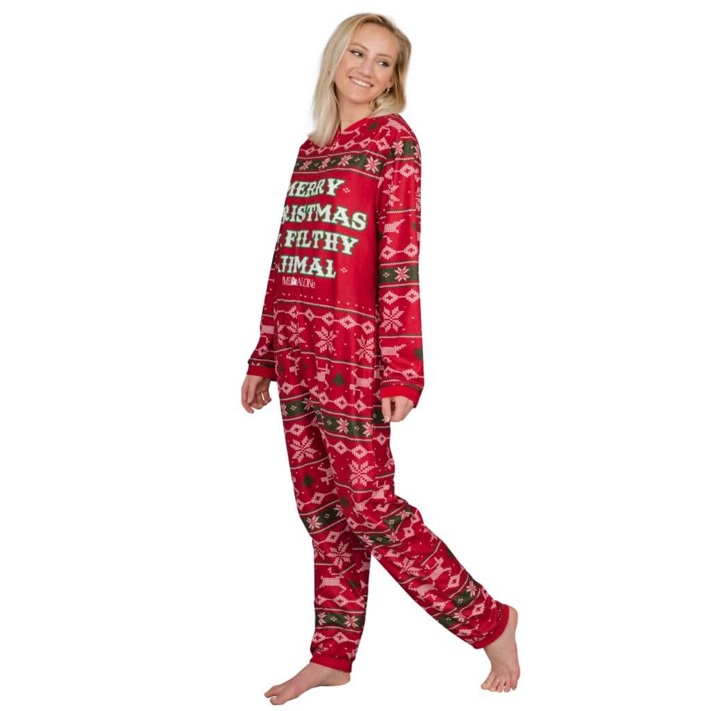 Women’s Home Alone Merry Christmas Ya Filthy Animal Pajama Jump Suit 1