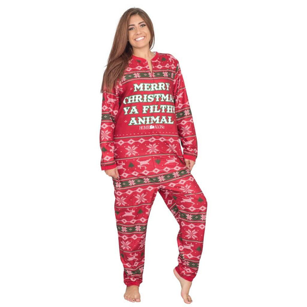 Women’s Home Alone Merry Christmas Ya Filthy Animal Pajama Jump Suit 3