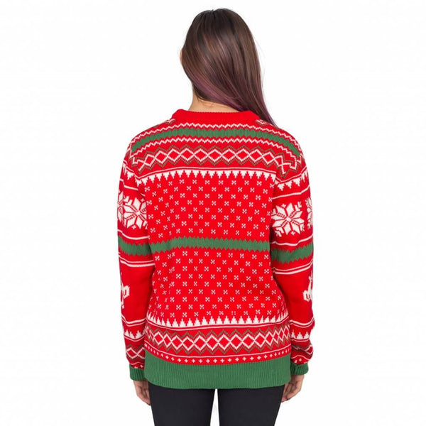 Women’s Merry Christmas Ya Filthy Animal Snowflake and Reindeer Ugly Sweater 3