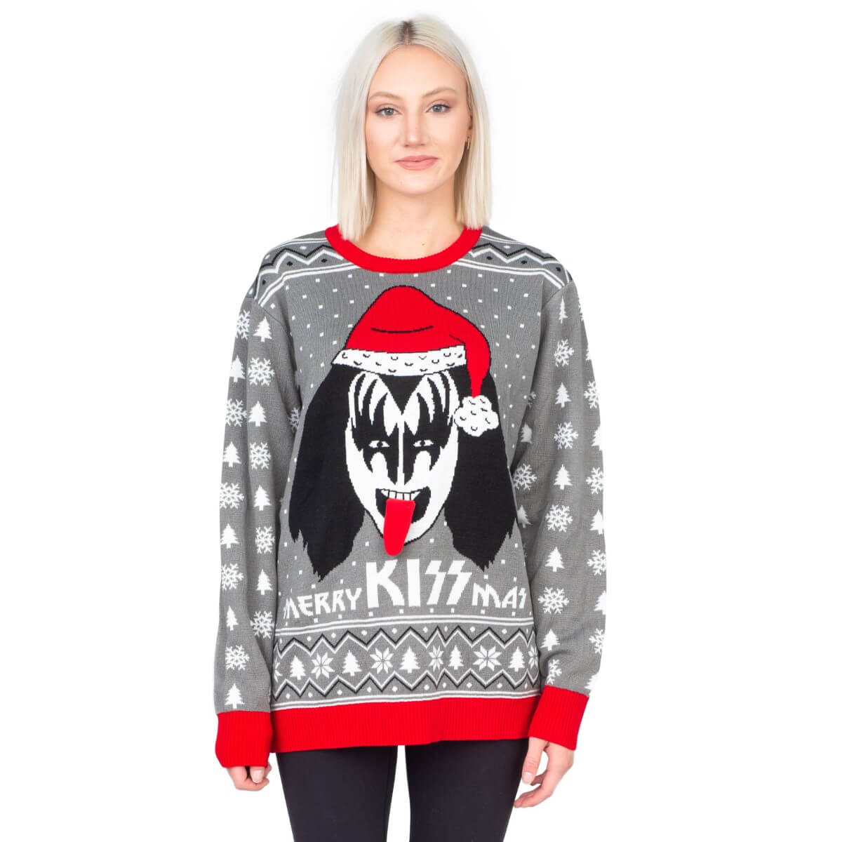 Women’s Merry Kissmas Flappy Sweater Kiss Ugly Christmas Sweater-3
