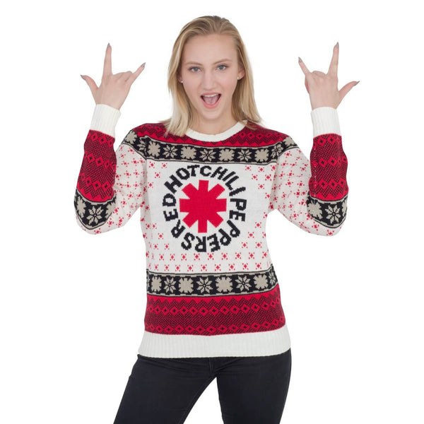 Women’s Red Hot Chili Peppers Ugly Christmas Sweater front