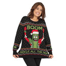Women’s Rick and Morty Boom! PickleRick Ugly Christmas Sweater 8