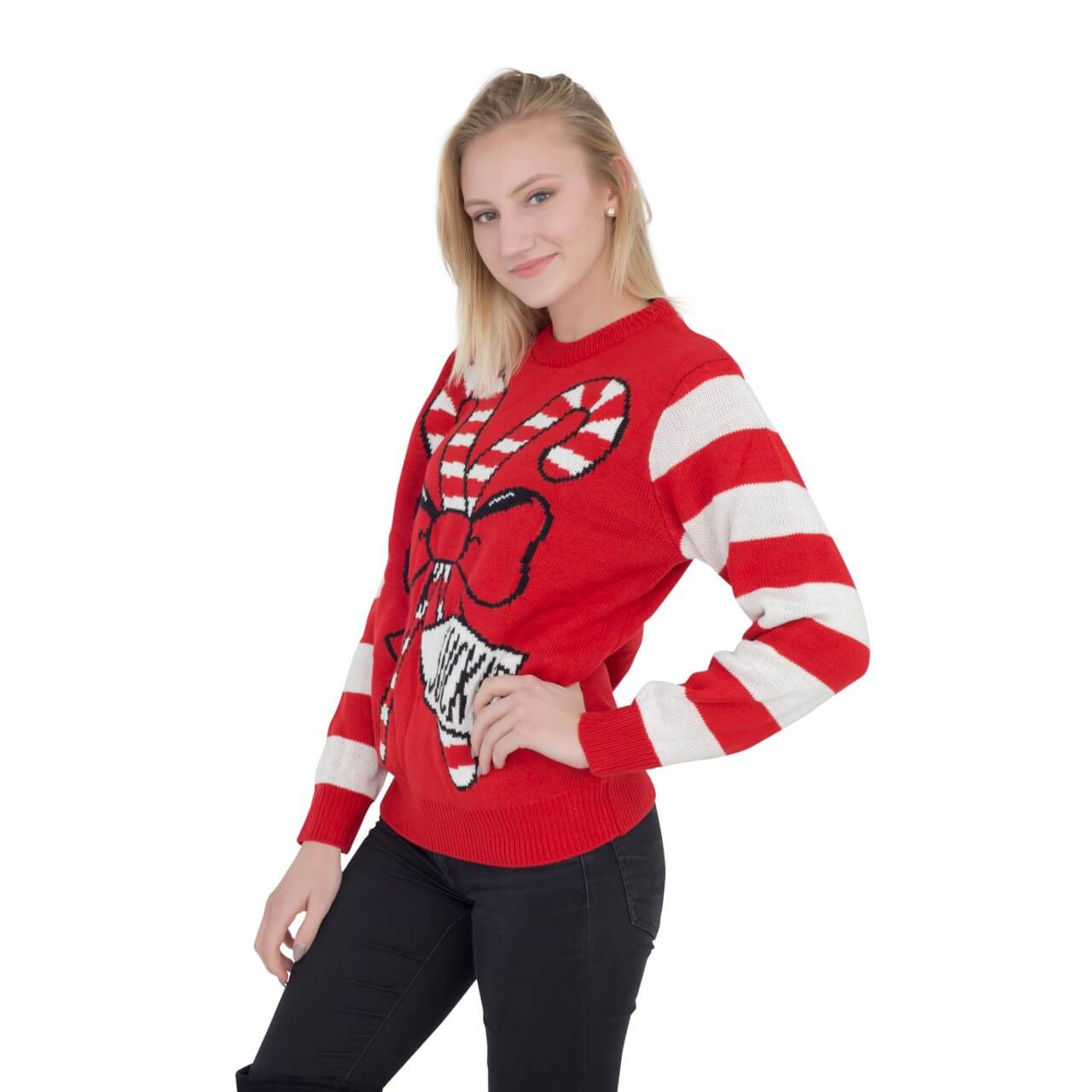 Women’s Suck It Candy Cane Funny Ugly Sweater Side