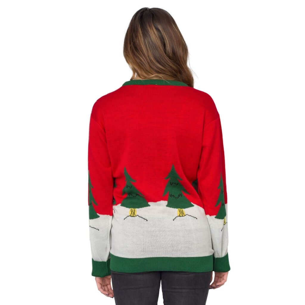 Women’s Tree Rex Light Up T-Rex Ugly Christmas Sweater 1