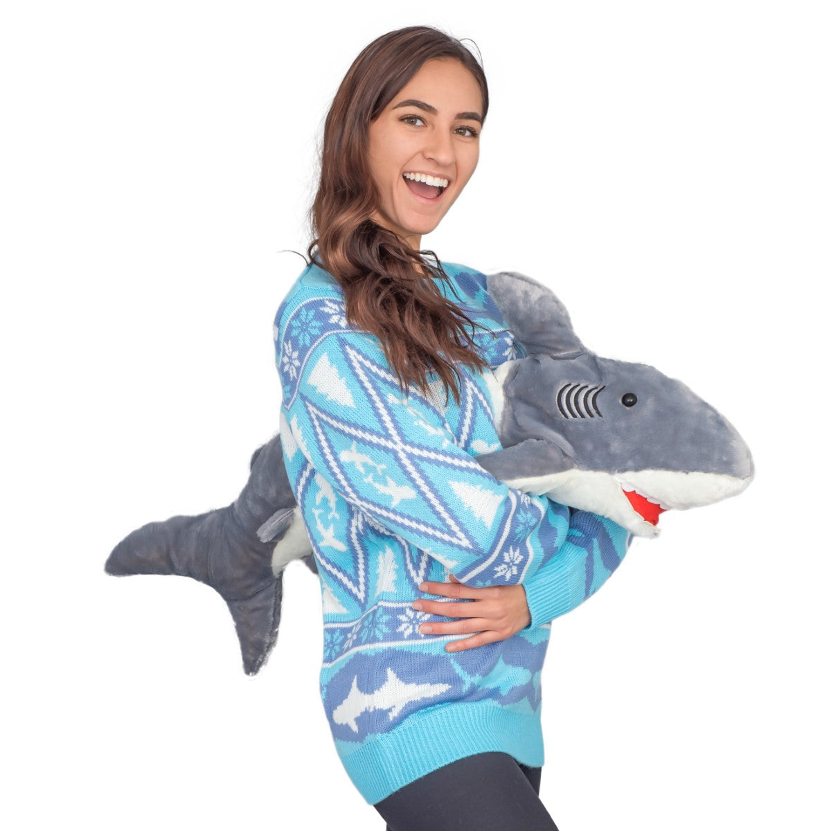 Women's 3D Shark Plushie Ugly Christmas Sweater 2