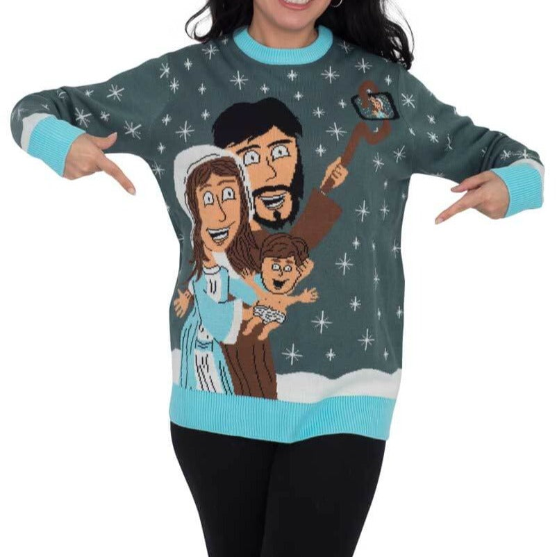 Women's Baby Jesus Family Selfie Ugly Christmas Sweater