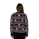 Womens Deadpool Holiday Snow Stripes Ugly Christmas Sweater Back