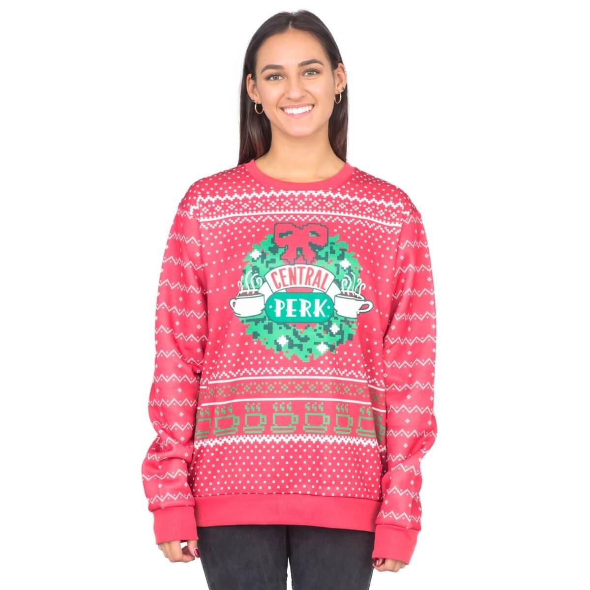 Women's Friends Central Perk Wreath Ugly Christmas Sweater-2