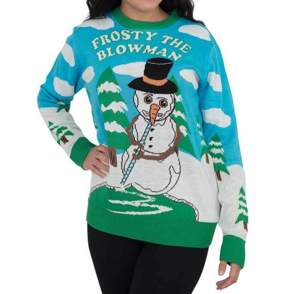 Women's Frosty the Blowman Snowman Ugly Christmas Sweater