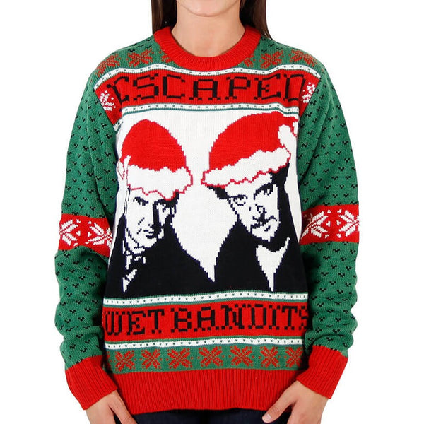 Women's Home Alone Wet Bandits Ugly Christmas Sweater - Front