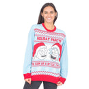 Women's Rick and Morty Holiday Party Light Blue Ugly Christmas Sweater -3