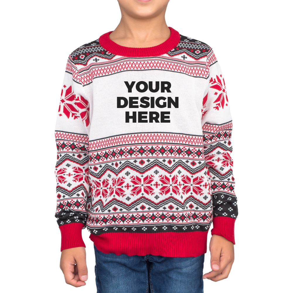 Custom Youth Poly-Knit Logo Christmas Sweater