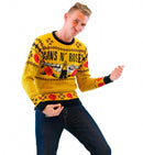 Women's Guns N' Roses Mustard Ugly Christmas Sweater 3