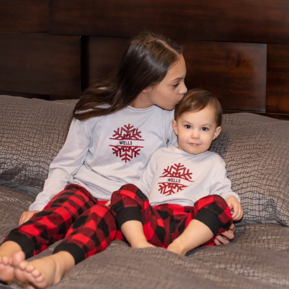 Custom Youth Family Snow Flake Pajamas