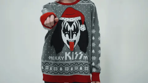 Merry Kissmas Flappy Sweater Kiss Ugly Christmas Sweater