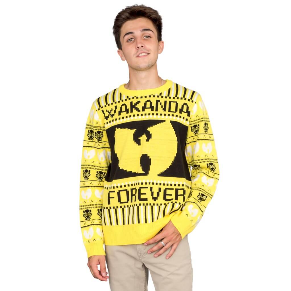 Black Panther Wakanda Forever Ugly Christmas Sweater (size: 2xl)
